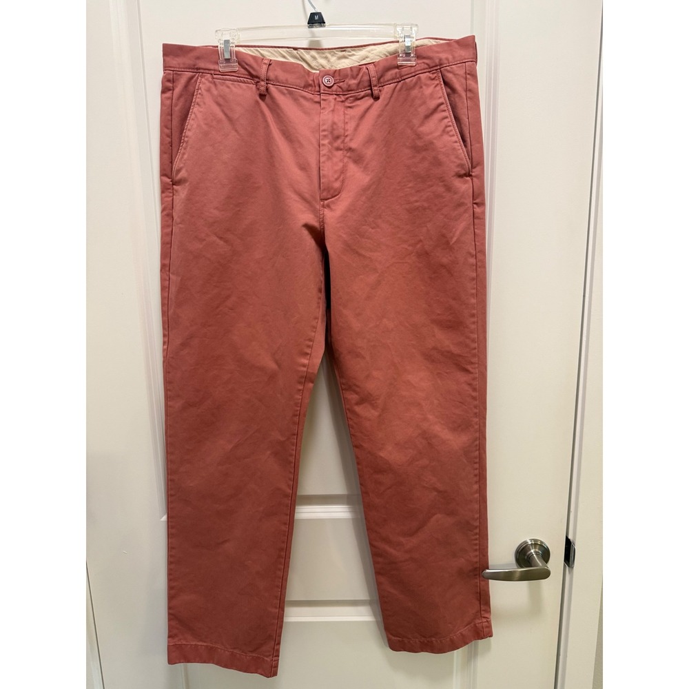 J.Crew Men Broken-In Chino Pants Salmon Pink 100% Cotton 36x32 (Measures 36x29.5